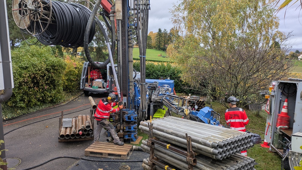 Pose de sondes géothermiques